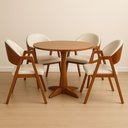 Ver imagem 1 de Kit 4 Cadeiras Luiza Sala de Jantar com Braço Madeira Maciça Movellu Home