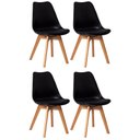 Ver imagem 1 de Kit 4 Cadeiras Polipropileno Sala de Jantar Eames Eiffel Preta