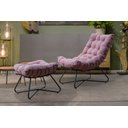 Ver imagem 2 de Poltrona Costela com Puff Eva Preto - Suede Rose Jotabe Mov