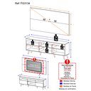 Ver imagem 5 de Rack Retrô com Painel e Suporte para Tv até 65" Multimóveis Flórida Fg3134 Branco/preto