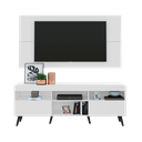 Ver imagem 2 de Rack Retrô com Painel e Suporte para Tv até 65" Multimóveis Flórida Fg3134 Branco/preto