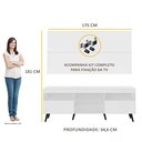 Ver imagem 4 de Rack Retrô com Painel e Suporte para Tv até 65" Multimóveis Flórida Fg3134 Branco/preto