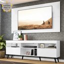 Ver imagem 1 de Rack Retrô com Painel e Suporte para Tv até 65" Multimóveis Flórida Fg3134 Branco/preto