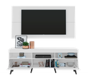 Ver imagem 6 de Rack Retrô com Painel e Suporte para Tv até 65" Multimóveis Flórida Fg3134 Branco/preto