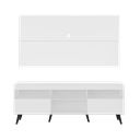 Ver imagem 7 de Rack Retrô com Painel e Suporte para Tv até 65" Multimóveis Flórida Fg3134 Branco/preto