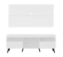 Ver imagem 7 de Rack Retrô com Painel e Suporte para Tv até 65" Multimóveis Flórida Fg3134 Branco/preto