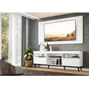 Ver mais imagens de Rack Retrô com Painel e Suporte para Tv até 65" Multimóveis Flórida Fg3134 Branco/preto