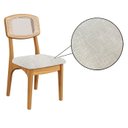 Ver imagem 7 de Mesa de Jantar 135cm com 4 Cadeiras Dalla Costa – 100% Mdf, Off White com Freijó e Estofado Tweed Cl