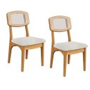 Ver imagem 6 de Mesa de Jantar 135cm com 4 Cadeiras Dalla Costa – 100% Mdf, Off White com Freijó e Estofado Tweed Cl