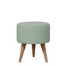 Banqueta Redonda Suede Verde Menta Puff Estofado Pé Palito Resistente Puf Decorativo - 1