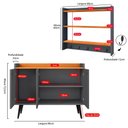 Ver imagem 7 de Kit Casa Completa Aparador Buffet Wood New Armário Prateleiras Ganchos Amélia - Cinza/cinamomo -