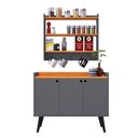 Ver imagem 1 de Kit Casa Completa Aparador Buffet Wood New Armário Prateleiras Ganchos Amélia - Cinza/cinamomo -