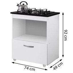 Kit Balcão Salvia Mais Fogão Cooktop 4 Bocas Preto Chamalux - 3