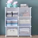 Ver imagem 3 de Guarda Roupa Modular 6 Portas Armario Organizador Multiuso Estante Compacta Decorativa para Brinqued