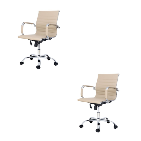 Kit com 2 Cadeira Diretor Charles Eames Esteirinha Couro Pu 11d