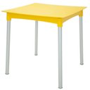 Ver imagem 1 de Mesa Quadrada Tramontina 70x72,5cm Plástica Amarela Pernas Alumínio Summa Laura Rattan