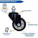 Ver imagem 3 de Rodizio giratorio serie 12 black espiga sem freio 4" 90kg preto Colson