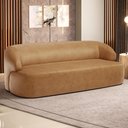 Ver imagem 1 de Sofá 3 Lugares Curvo Orgânico para Sala Living 180cm Barolo L06 Couro Camel - Lyam Decor