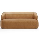 Ver imagem 5 de Sofá 3 Lugares Curvo Orgânico para Sala Living 180cm Barolo L06 Couro Camel - Lyam Decor