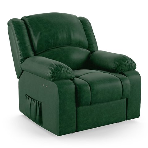 Poltrona do Papai Reclinável Melim Power Touch Massagem Pu Verde Musgo Fh1 - D'Rossi