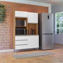 Ver imagem 5 de Kit Cozinha Compacta 4 Portas 120 cm Livia Amendoa Branco Reajl