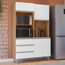 Ver imagem 2 de Kit Cozinha Compacta 4 Portas 120 cm Livia Amendoa Branco Reajl