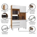 Ver imagem 4 de Kit Cozinha Compacta 4 Portas 120 cm Livia Amendoa Branco Reajl