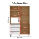 Ver imagem 3 de Kit Cozinha Compacta 4 Portas 120 cm Livia Amendoa Branco Reajl