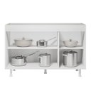 Ver imagem 3 de Balcão Buffet Gabinete de Cozinha Lux 119cm 100% Mdf sem Tampo 03 Portas Branco - Abmaza