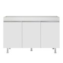 Ver mais imagens de Balcão Buffet Gabinete de Cozinha Lux 119cm 100% Mdf sem Tampo 03 Portas Branco - Abmaza