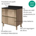 Ver imagem 4 de Balcao com Tampo 2 Gavetoes Vidro MDF 80 cm Kali 1641269 Carvalho Toq Nicioli