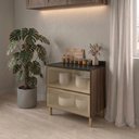 Ver imagem 7 de Balcao com Tampo 2 Gavetoes Vidro MDF 80 cm Kali 1641269 Carvalho Toq Nicioli