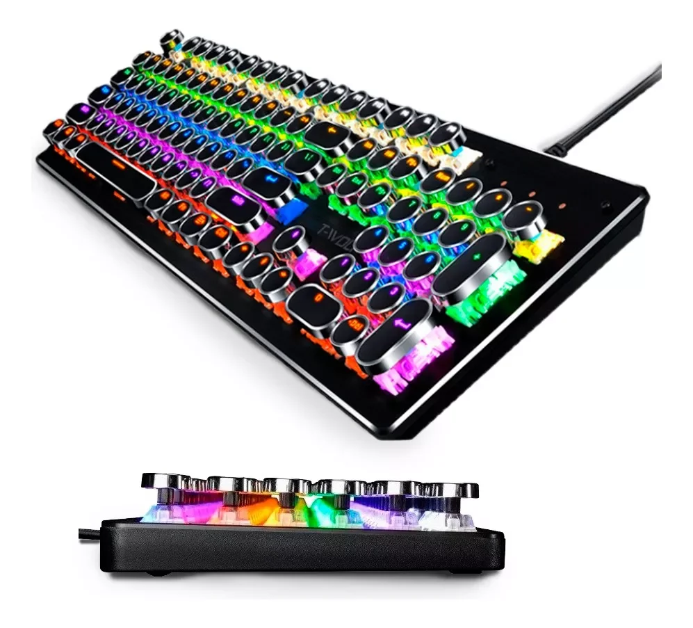 Teclado Gamer com Fio Knup Kp-te110 Rainbown Rgb Led Switch Brown - 1
