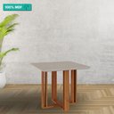 Ver imagem 2 de Mesa de Jantar Quadrado 94x94cm Tampo Mdf/vidro Flora Cimol Cinamomo/off White