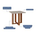 Ver imagem 4 de Mesa de Jantar Quadrado 94x94cm Tampo Mdf/vidro Flora Cimol Cinamomo/off White