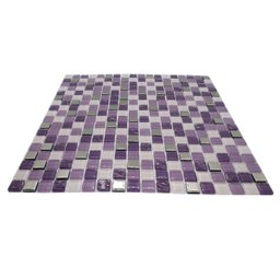 Pastilha de Vidro para Banheiro Cristal Mescla Roxa 30x30cm - 3