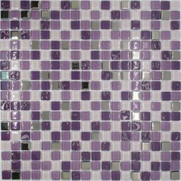 Pastilha de Vidro para Banheiro Cristal Mescla Roxa 30x30cm - 1