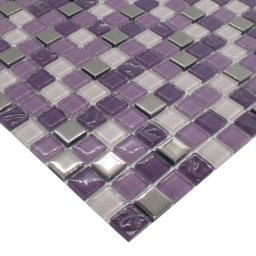 Pastilha de Vidro para Banheiro Cristal Mescla Roxa 30x30cm - 5