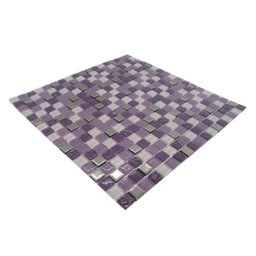 Pastilha de Vidro para Banheiro Cristal Mescla Roxa 30x30cm - 4
