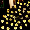 Ver imagem 3 de Cordão Lâmpadas Solar Leds Luzes Bolinhas Amarela Natal 5m