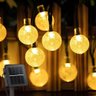 Cordão Lâmpadas Solar Leds Luzes Bolinhas Amarela Natal 5m - 2