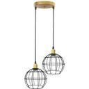 Ver imagem 1 de Lustre Pendente Aramado Duplo Globo Dourado/preto Cabo Regulável Luminária Agp Ilumini Globo Luxo-27