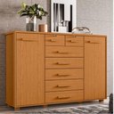 Ver imagem 4 de Kit Guarda Roupa Casal Mercure 6 Giratórias e Cômoda Fontana 7 Gavetas MDP Cinamomo