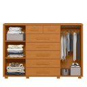 Ver imagem 2 de Kit Guarda Roupa Casal Mercure 6 Giratórias e Cômoda Fontana 7 Gavetas MDP Cinamomo