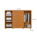 Ver imagem 3 de Kit Guarda Roupa Casal Mercure 6 Giratórias e Cômoda Fontana 7 Gavetas MDP Cinamomo