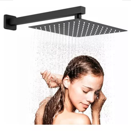 Ducha de Banho Quadrado 30x30 Preto Fosco Metal Inox - 4