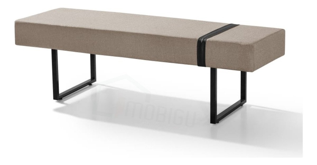 Recamier Banco Divã 130cm Industrial Para Quarto Sala Luxo - Bege