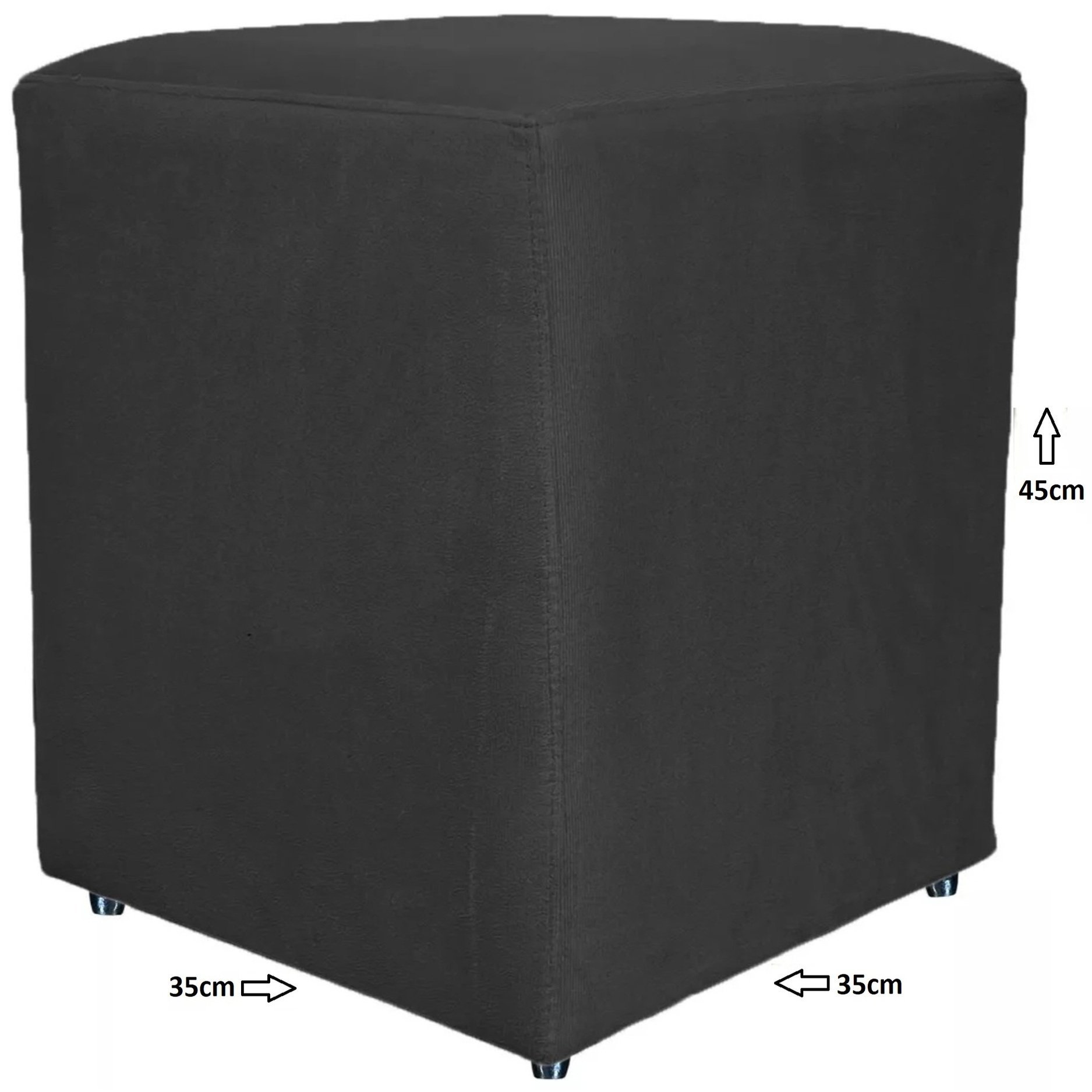 Puff Quadrado Cubo Banqueta Decorativo Utilize - Preto - 5