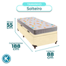 Cama + Bau Bege e Colchão D20 Solteiro - D20 Inducol - 3