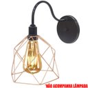 Ver imagem 3 de Luminária Arandela de Parede Aramada Cálice Cobre Rose Gold Industrial Retro Preto Agp Ilumini